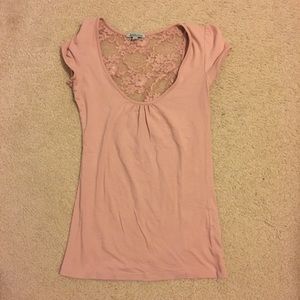 Blush lace back top